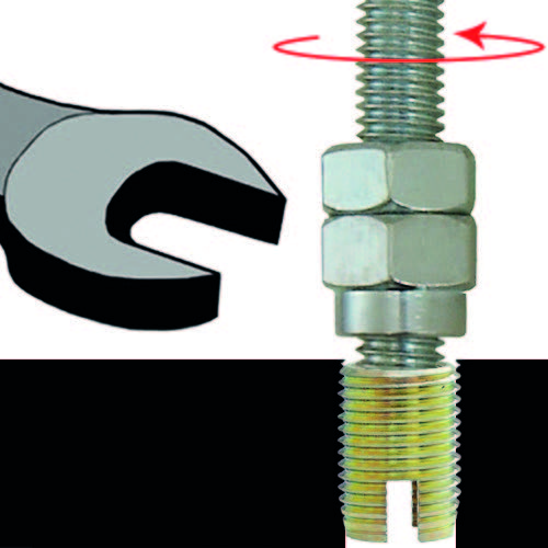 fourth step: Loosen lock nut and unscrew installation tool, illustration in cross section